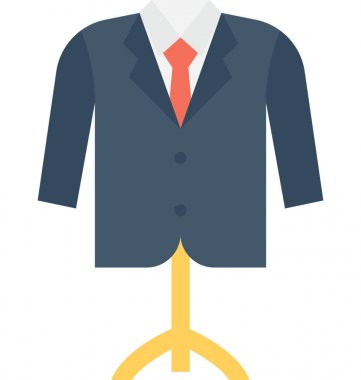 Akşam yemeği elbise düz vektör simgesi