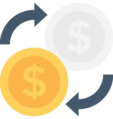 Dolar düz vektör simgesi