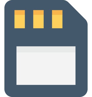 Bellek Kartı Düz Vektör Simgesi