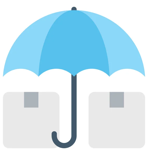 Parcel Insurance Flat Vector Icon — Stock Vector