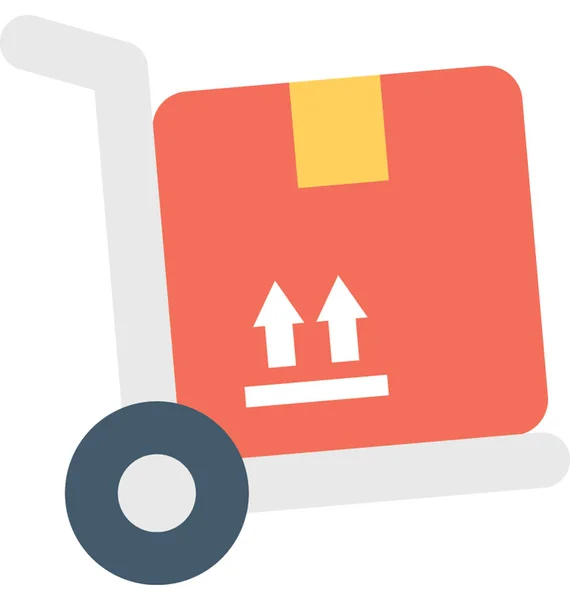 Hand Truck Flat Vector Icon — Stock Vector