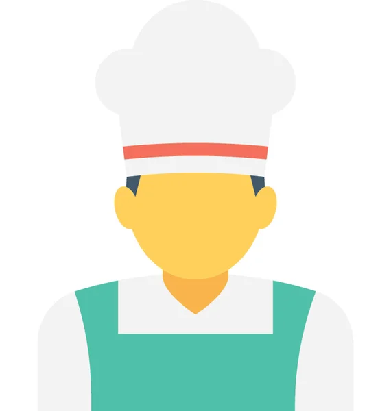 Chef Flat Vector Ícone — Vetor de Stock