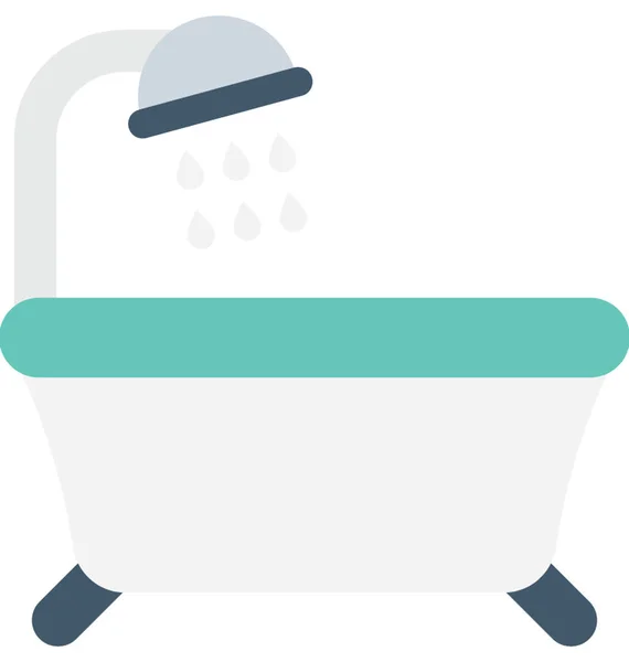 Fürdőkád Lapos Vektor Ikon — Stock Vector