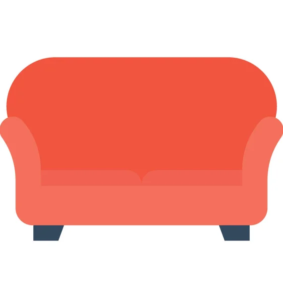 Sofa Flache Vektor Symbol — Stockvektor