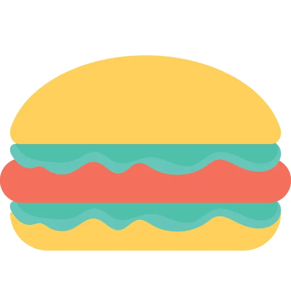 Burger Flat Vector Icon — Stock Vector