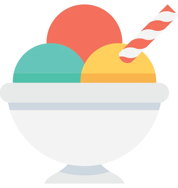 Helado Icono Vector Plano — Archivo Imágenes Vectoriales