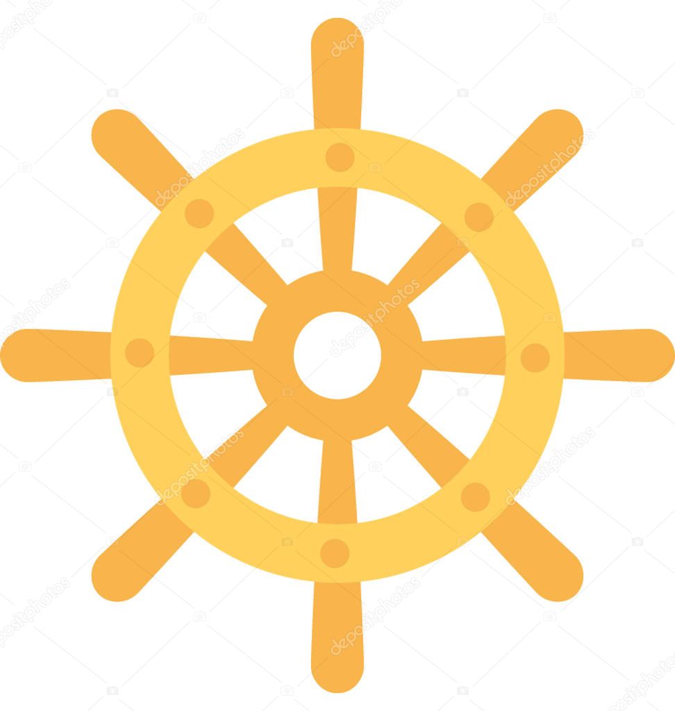 Boat Steering Flat Vector Icon
