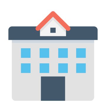 Otel düz vektör simgesi