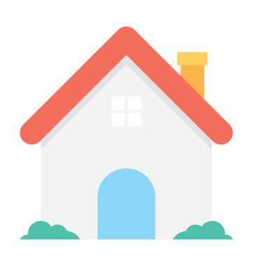 ev düz vektör simgesi