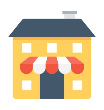 Sokak Dükkanı düz vektör simgesi