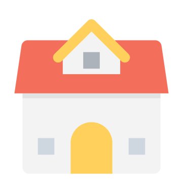 Villa düz vektör simgesi