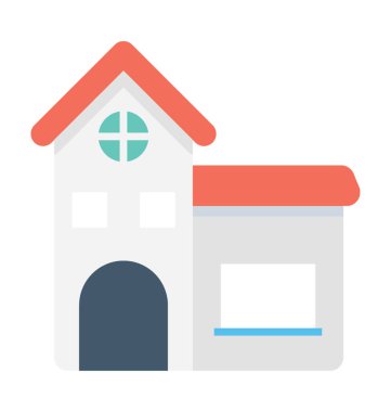 Konak düz vektör simgesi