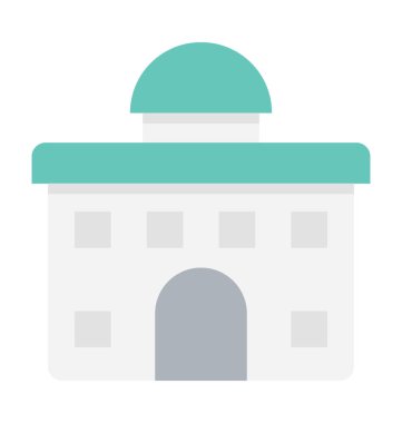 Mezar binası düz vektör simgesi