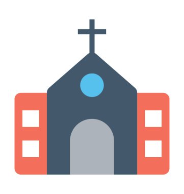 kilise düz vektör simgesi