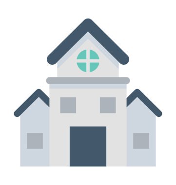 Bungalov düz vektör simgesi