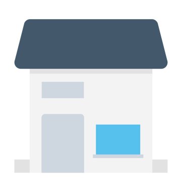 Kulübe düz vektör simgesi