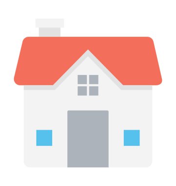 Villa düz vektör simgesi