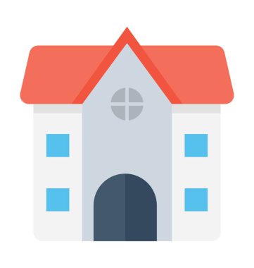 Müze düz vektör simgesi