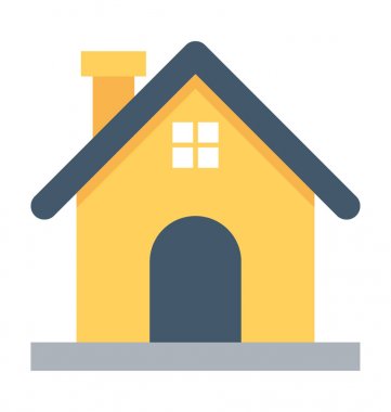 Villa düz vektör simgesi