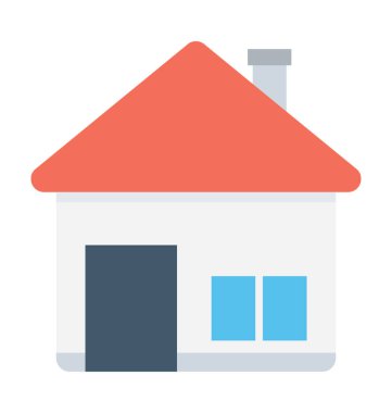 Villa düz vektör simgesi