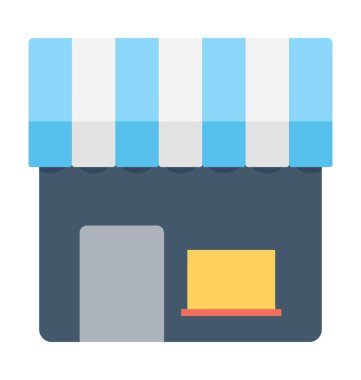 Pazar yeri düz vektör simgesi