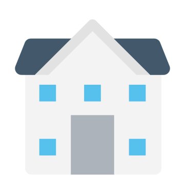 Kulübe düz vektör simgesi