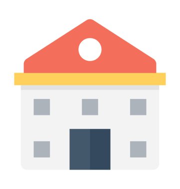 okul düz vektör simgesi