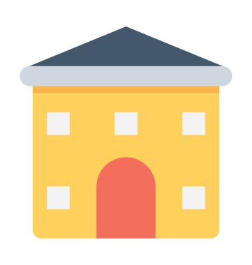 Villa düz vektör simgesi