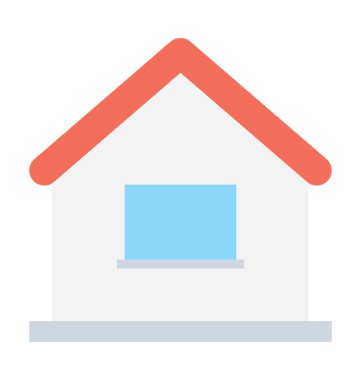 ev düz vektör simgesi