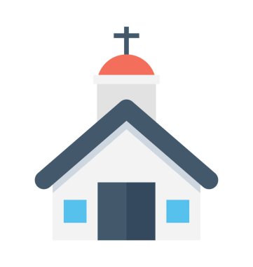 kilise düz vektör simgesi