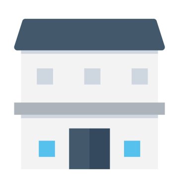 Villa düz vektör simgesi