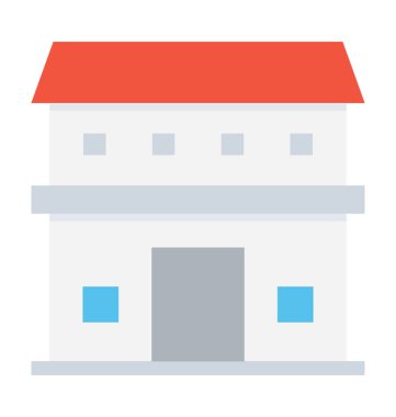 Villa düz vektör simgesi