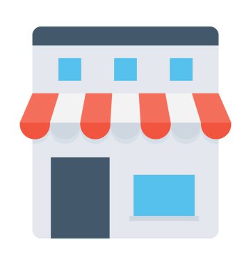 Sokak Dükkanı düz vektör simgesi