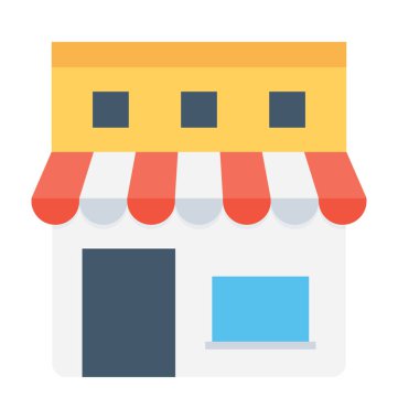 Sokak Dükkanı düz vektör simgesi