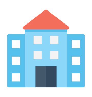 okul düz vektör simgesi