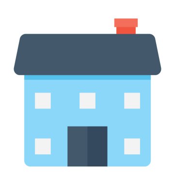 Kulübe düz vektör simgesi