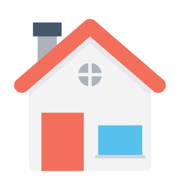 Villa düz vektör simgesi