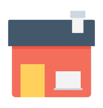 Kulübe düz vektör simgesi