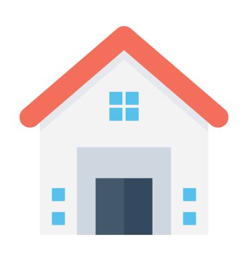 ev düz vektör simgesi