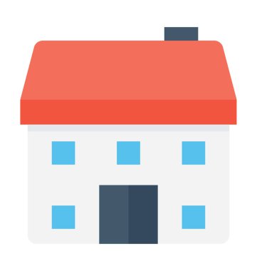 Villa düz vektör simgesi