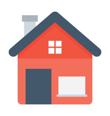 ev düz vektör simgesi