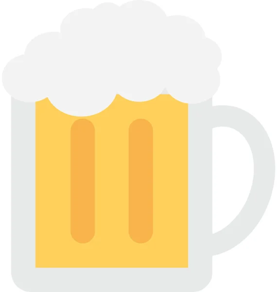 Caneca Cerveja Vetor Plano Ícone —  Vetores de Stock