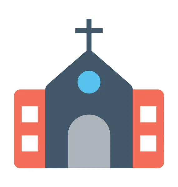 Εκκλησία Επίπεδη Διάνυσμα Εικονίδιο — Διανυσματικό Αρχείο