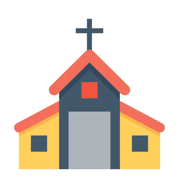 Εκκλησία Επίπεδη Διάνυσμα Εικονίδιο — Διανυσματικό Αρχείο