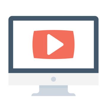 video düz vektör simgesi