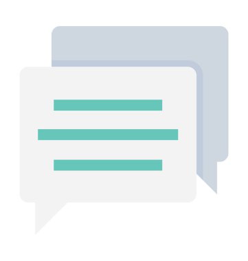 Sohbet kabarcıklar düz vektör simgesi