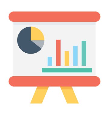 Grafik sunum düz vektör simgesi