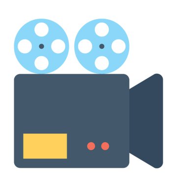 video kamera düz vektör simgesi