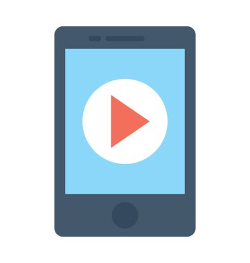 Mobil ortam düz vektör simgesi