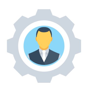 Profil ayarları düz vektör simgesi